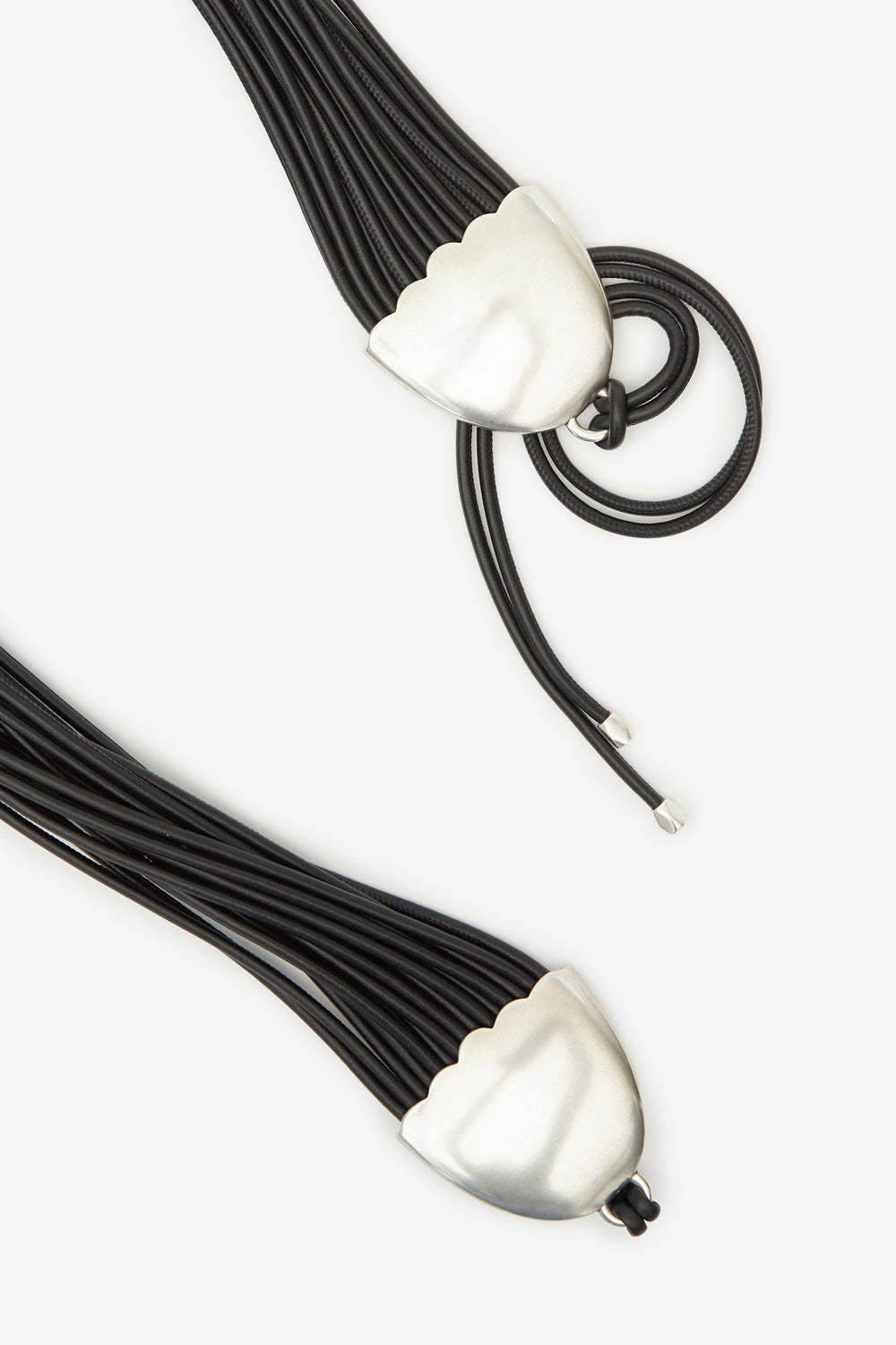 양가죽 소재의 묶는 벨트 - Black and silver - Woman - 3