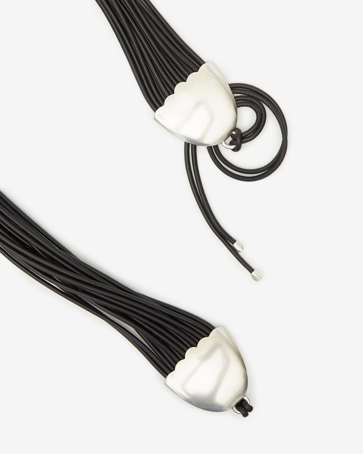 양가죽 소재의 묶는 벨트 - Black and silver - Woman - 3