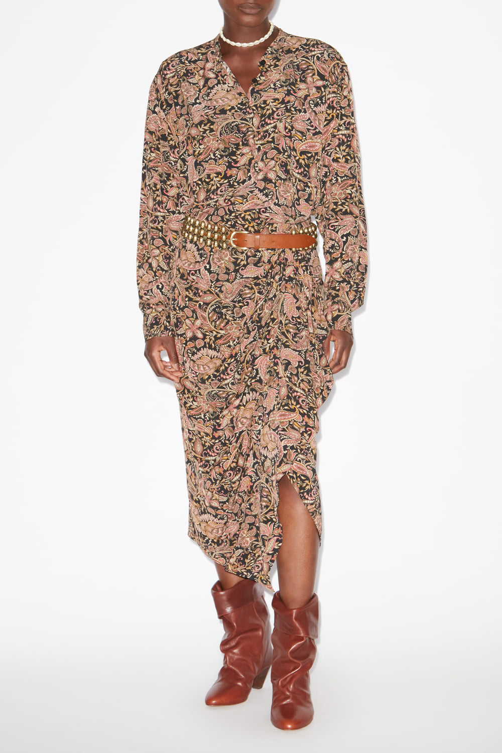 Camicia fluida catchell con stampa - Black-ochre - Woman - 2