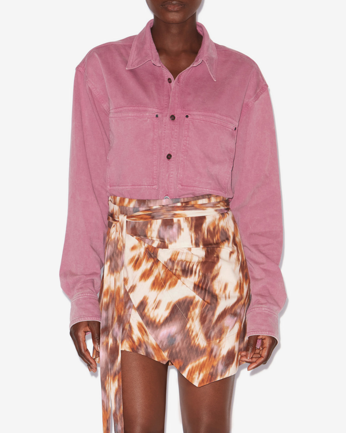 Camicia raquel in jersey délavé - Rosa - Woman - 3