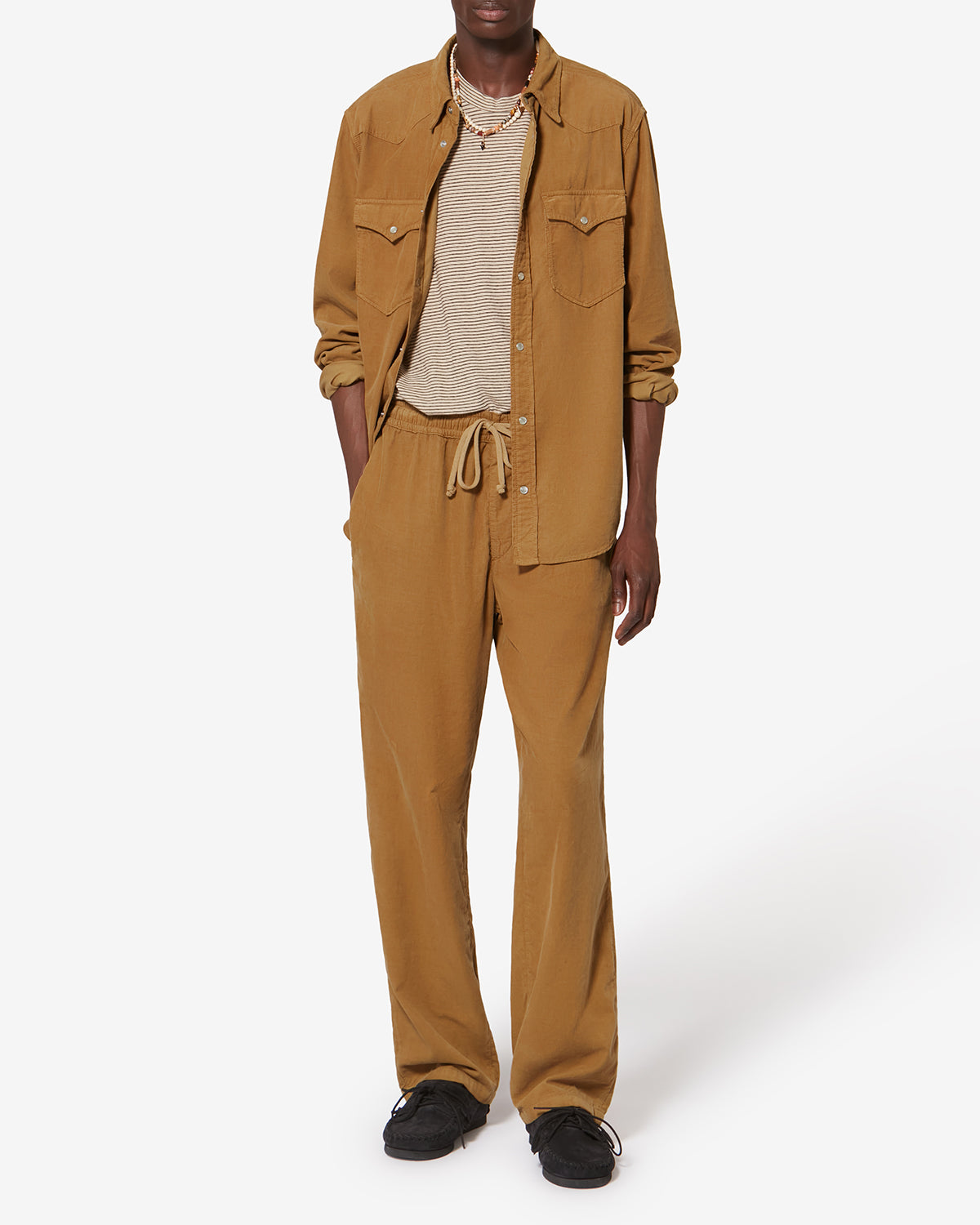 Camicia western in velluto a coste vasco - Light bronze - Man - 1