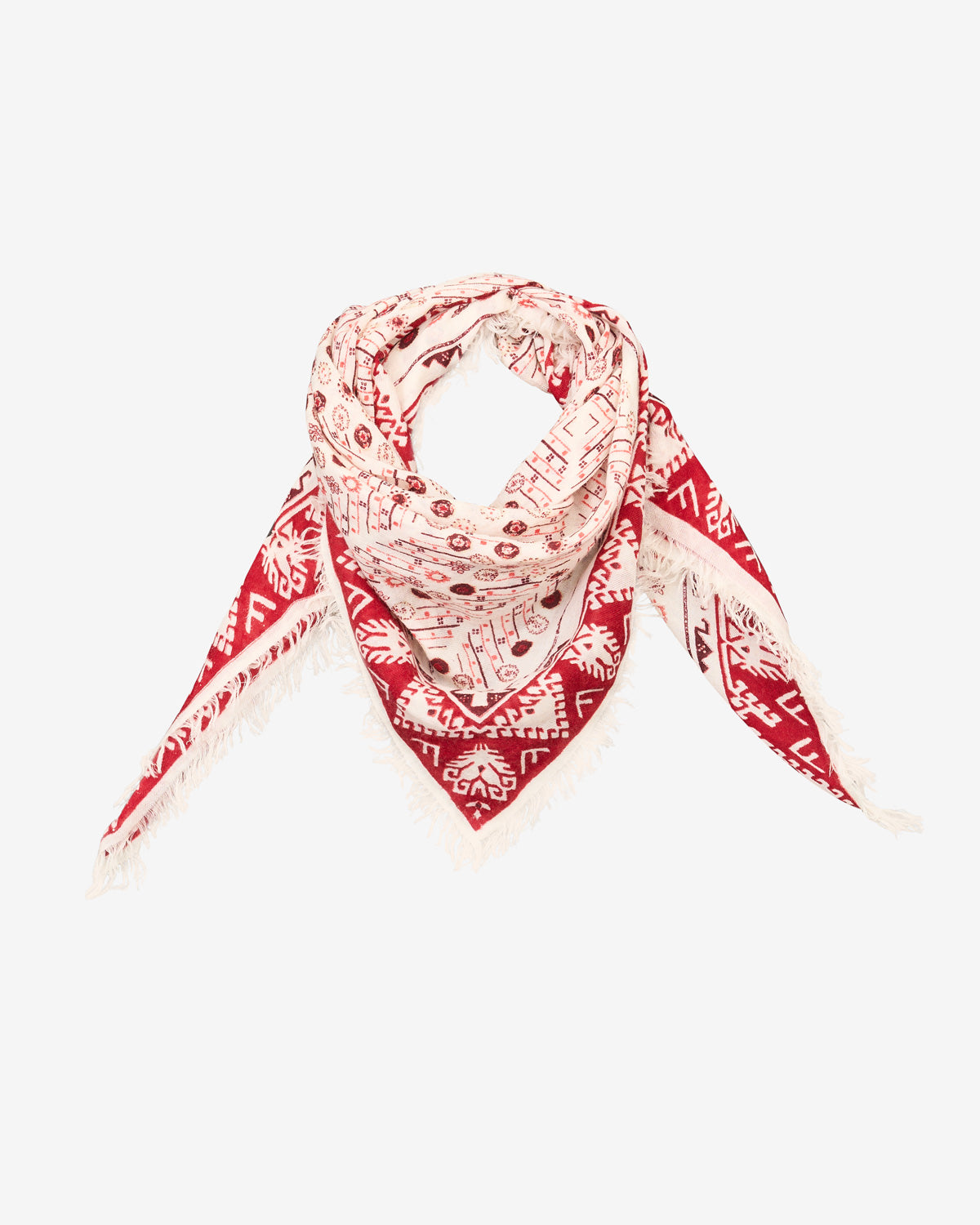 Alecia scarf Woman Red and ecru 