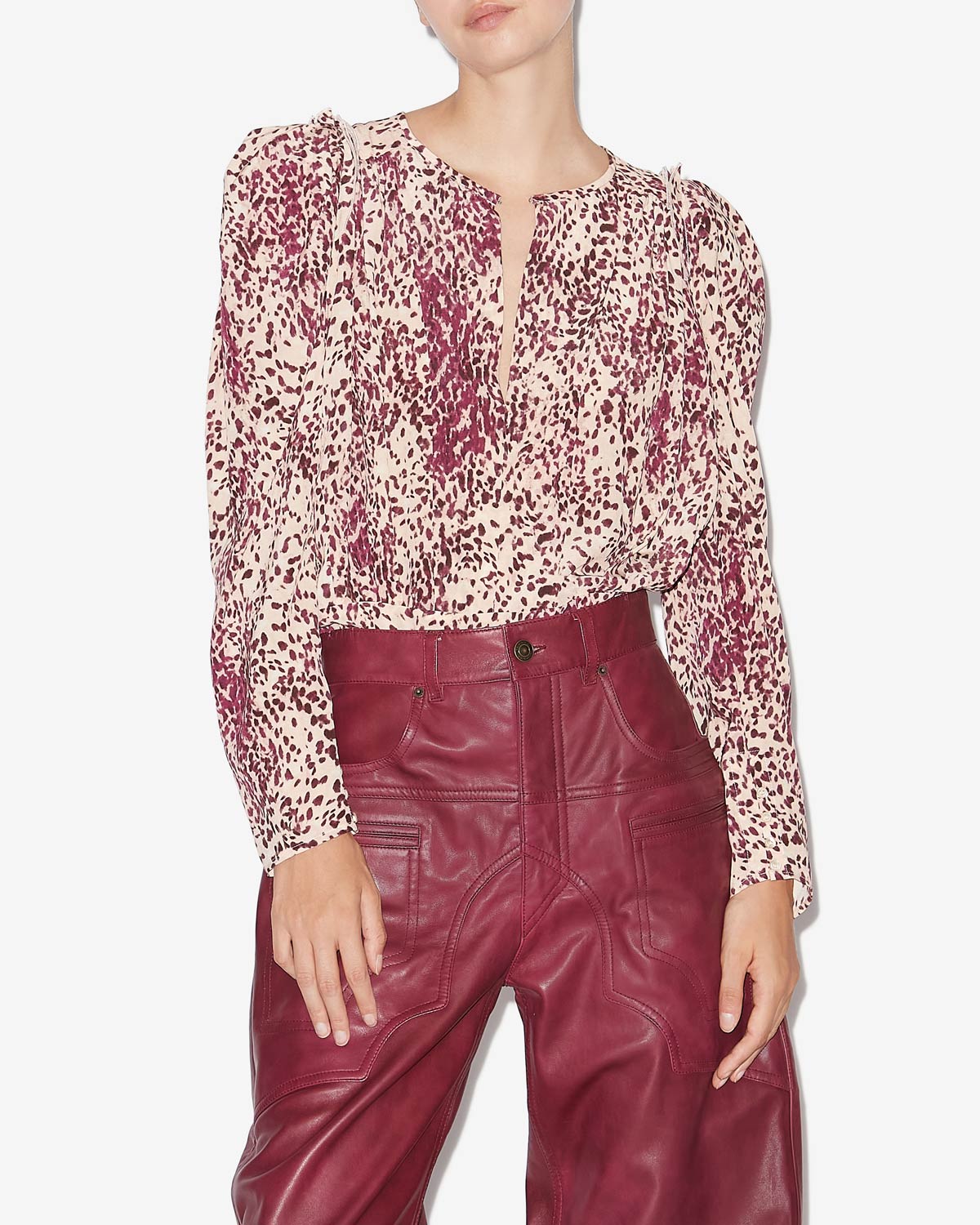 Blouse zarga Woman Violet-écru 4