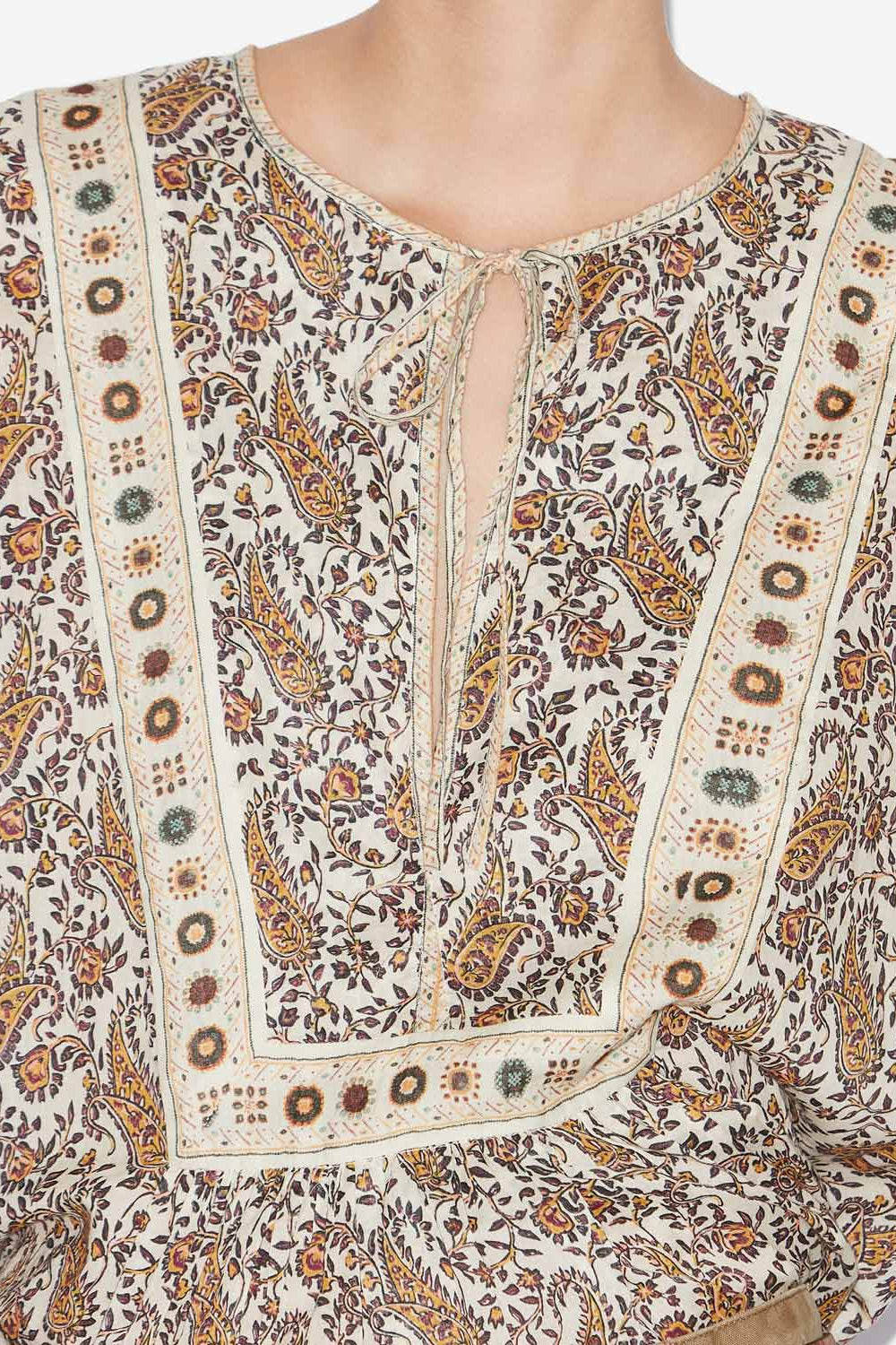 Gayle プリント入り コットンボイル ブラウス - 生成り - Woman - 3