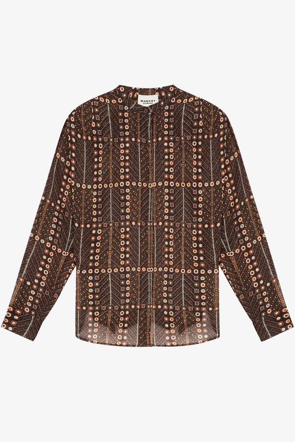 Chemisier mexika in voile di cotone con stampa - Nero lavato - Woman - 1