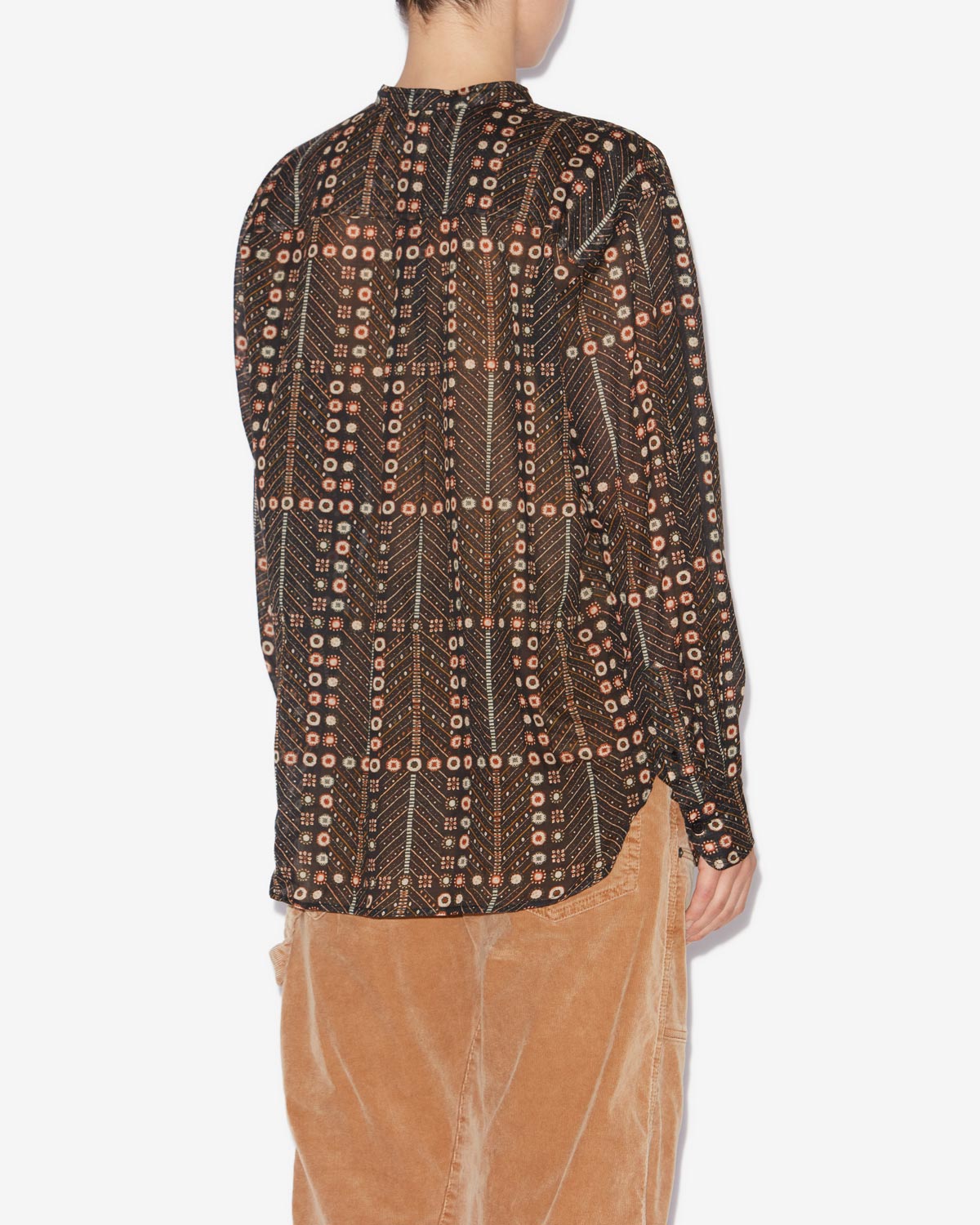Chemisier mexika in voile di cotone con stampa - Nero lavato - Woman - 4