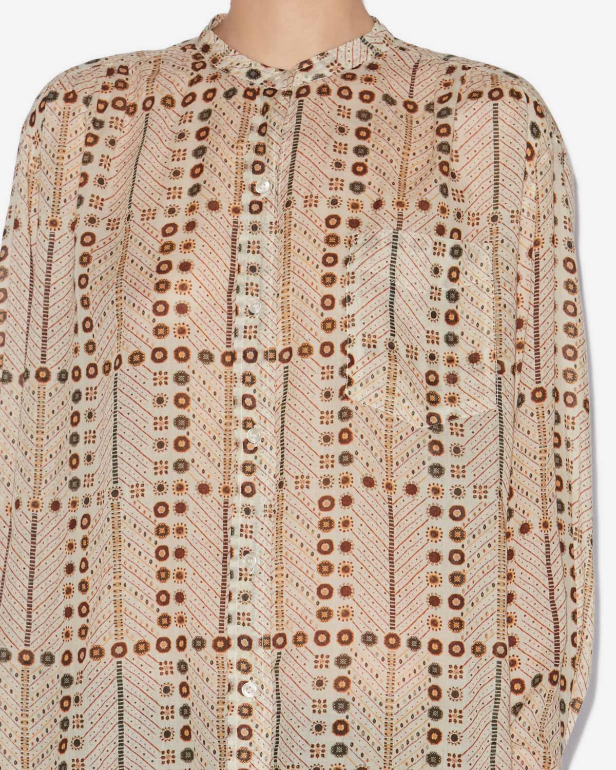 Mexika printed cotton voile blouse - Ecru - Woman - 2