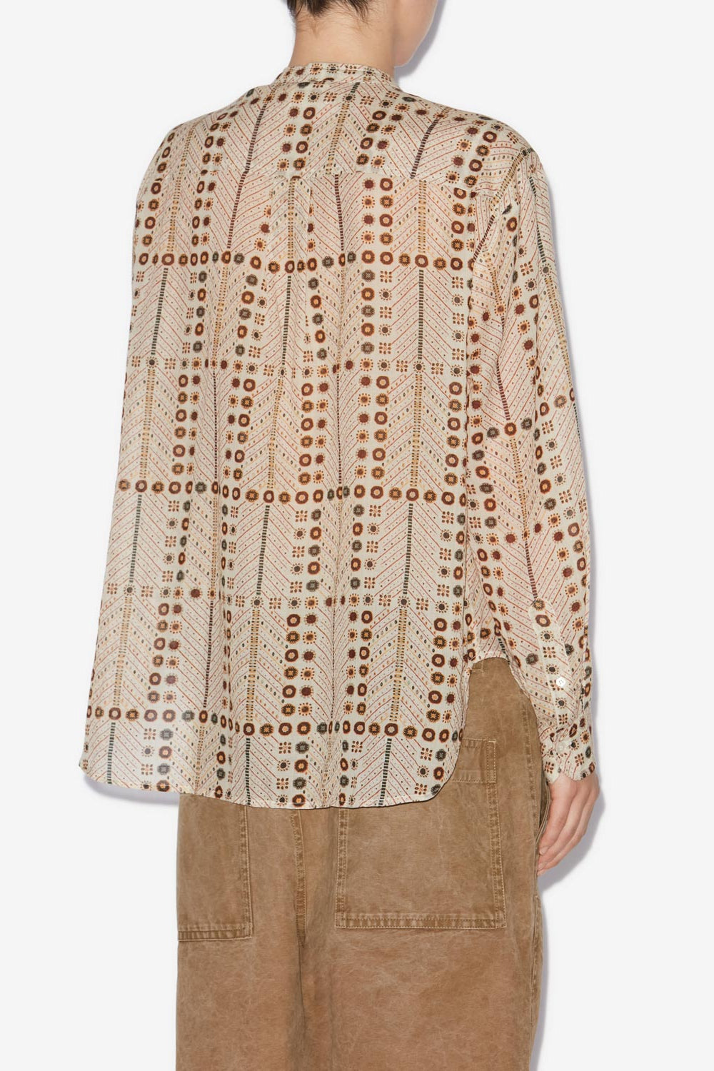 Chemisier mexika in voile di cotone con stampa - Ecru - Woman - 5