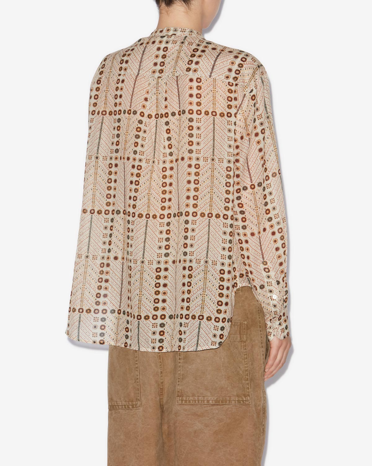 Mexika printed cotton voile blouse - Ecru - Woman - 4