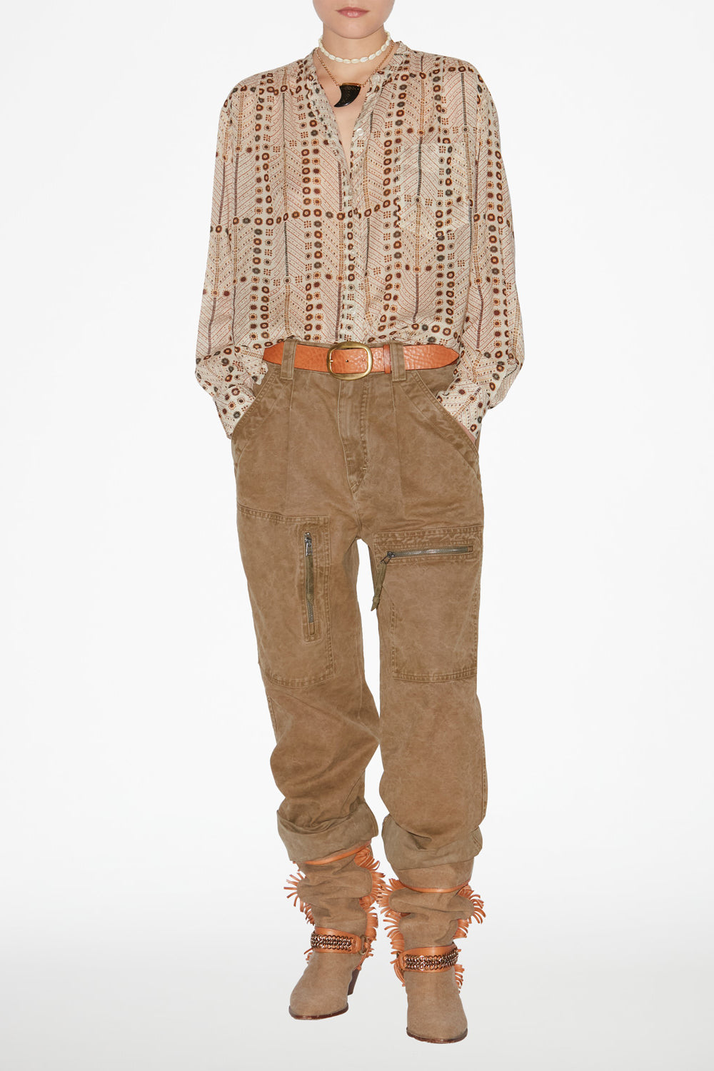 Chemisier mexika in voile di cotone con stampa - Ecru - Woman - 2
