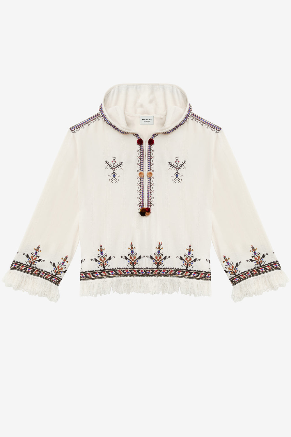 Top kameya in garza ricamata - Ecru - Woman - 1