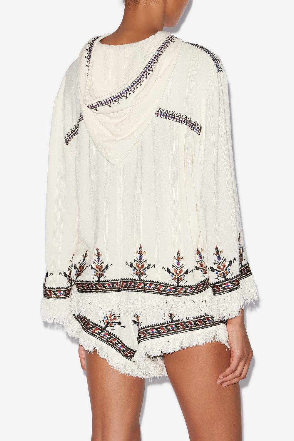Top kameya in garza ricamata - Ecru - Woman - 5