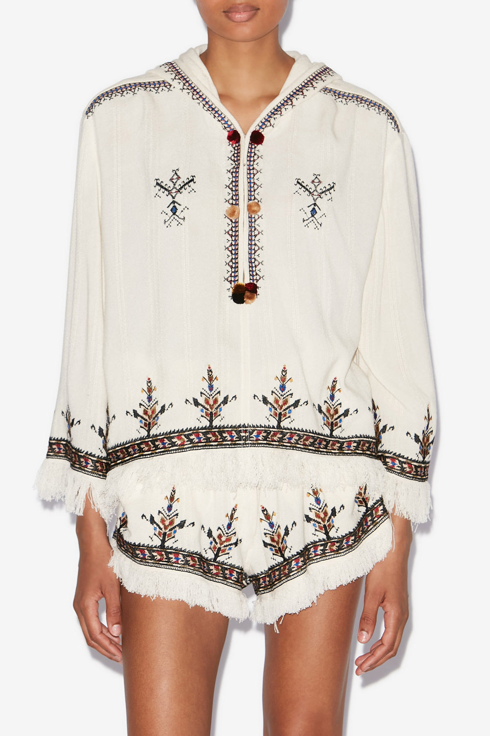 Top kameya in garza ricamata - Ecru - Woman - 4