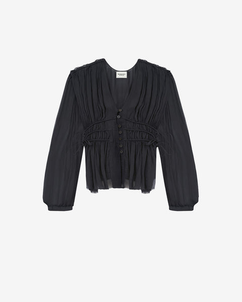 ANDREA&Co ROSE DETAIL SLEEVEKNIT 黒タグ付き Floral Jacquard High Neck Knitted Top - black - Mame Kurogouchi