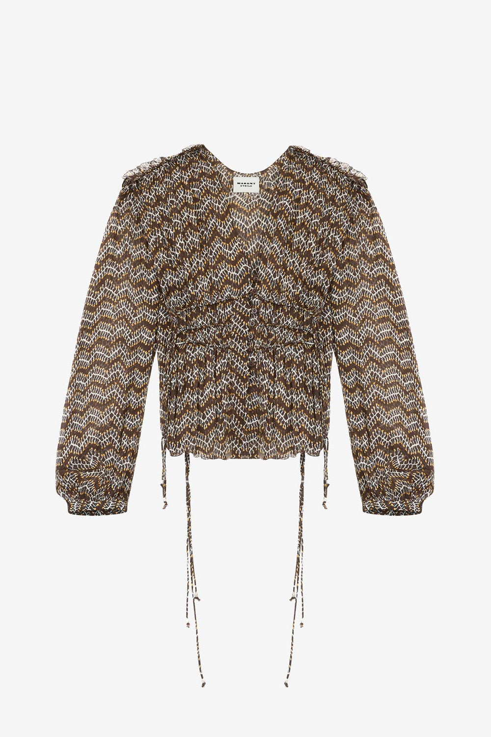 Top axeline in mussola arricciata - Nero lavato - Woman - 1