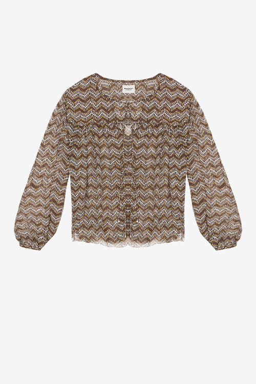 Advika プリント入りモスリン トップス - ウォッシュドブラック - Woman