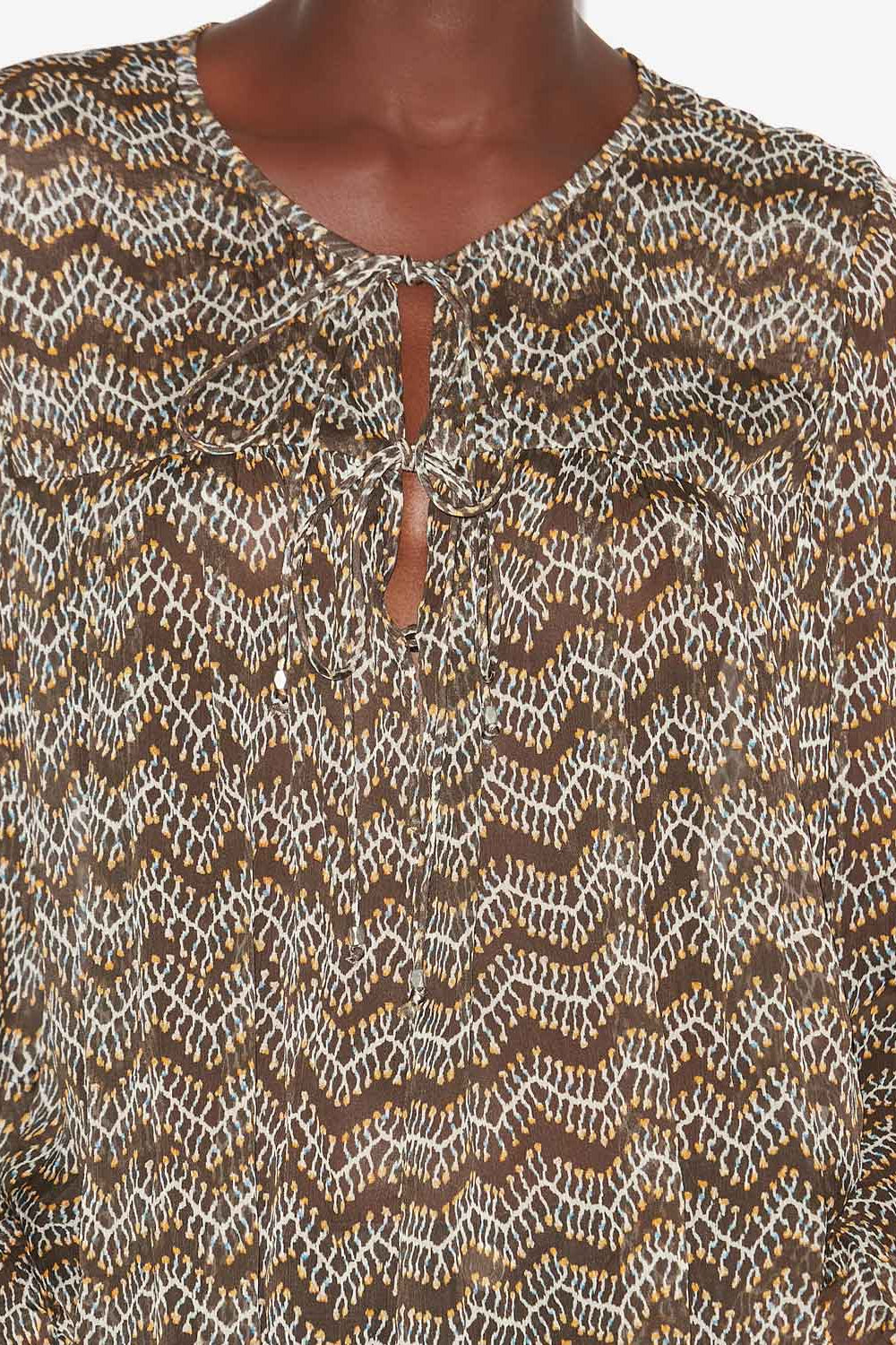 Advika プリント入りモスリン トップス - ウォッシュドブラック - Woman - 3