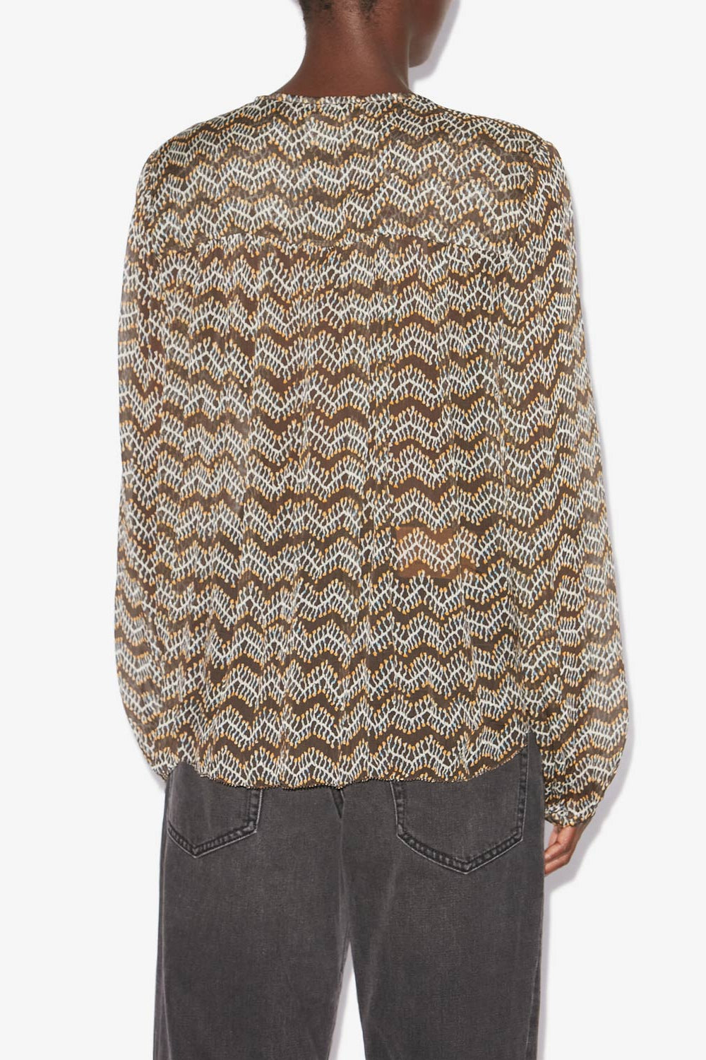 Advika プリント入りモスリン トップス - ウォッシュドブラック - Woman - 5