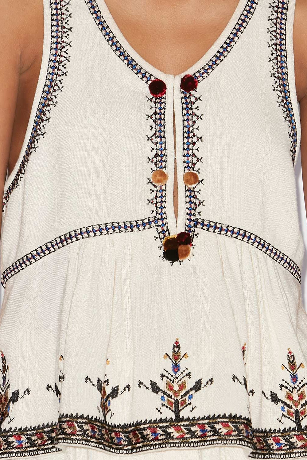Kourtney embroidered gauze top - Ecru - Woman - 3