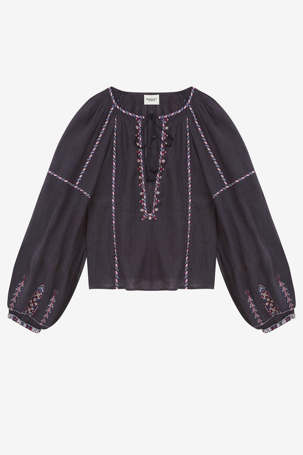 Top fernanda in garza ricamata - Faded night/lilac - Woman - 1