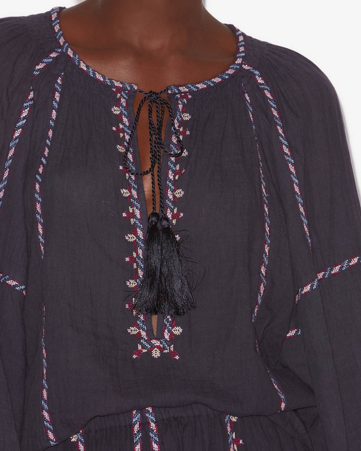 Top fernanda in garza ricamata - Faded night/lilac - Woman - 2