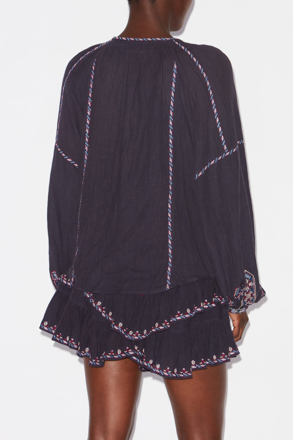 Top fernanda in garza ricamata - Faded night/lilac - Woman - 5