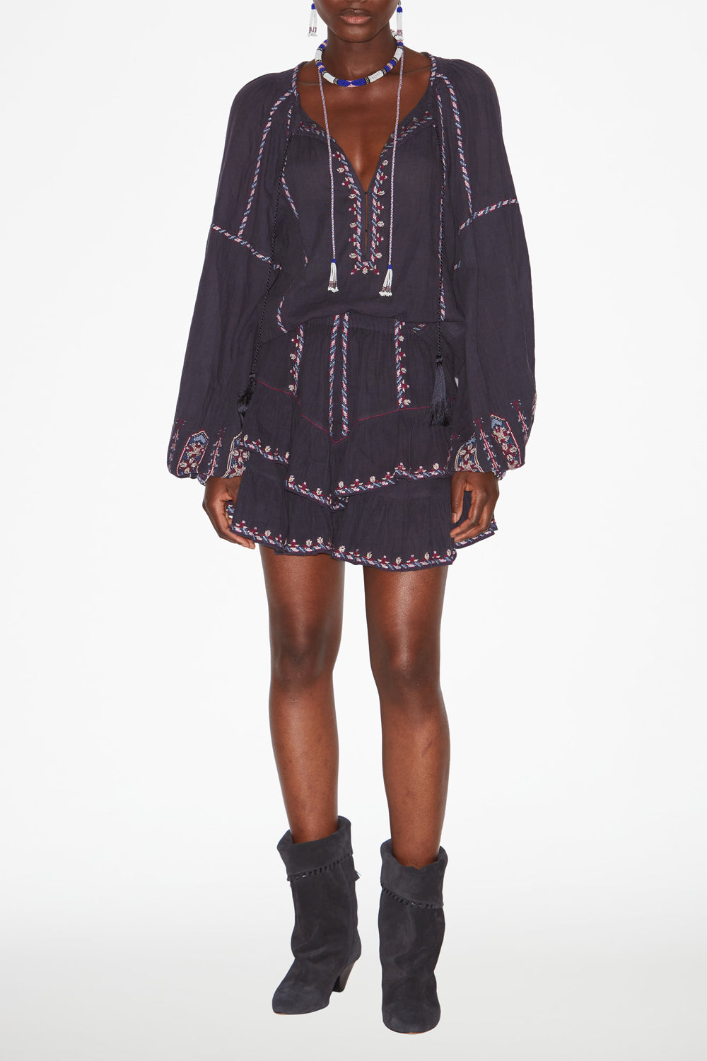 Top fernanda in garza ricamata - Faded night/lilac - Woman - 2