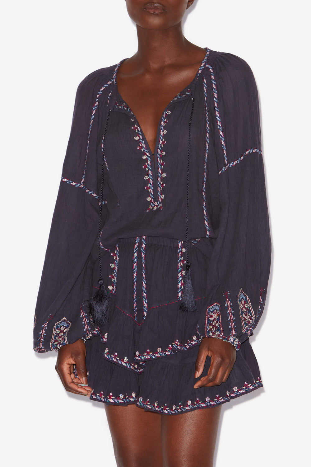 Top fernanda in garza ricamata - Faded night/lilac - Woman - 4