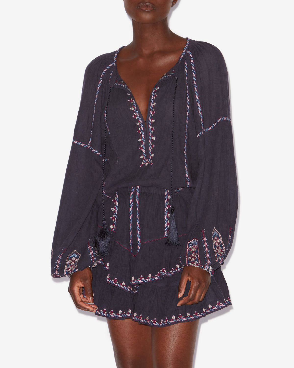 Top fernanda in garza ricamata - Faded night/lilac - Woman - 3