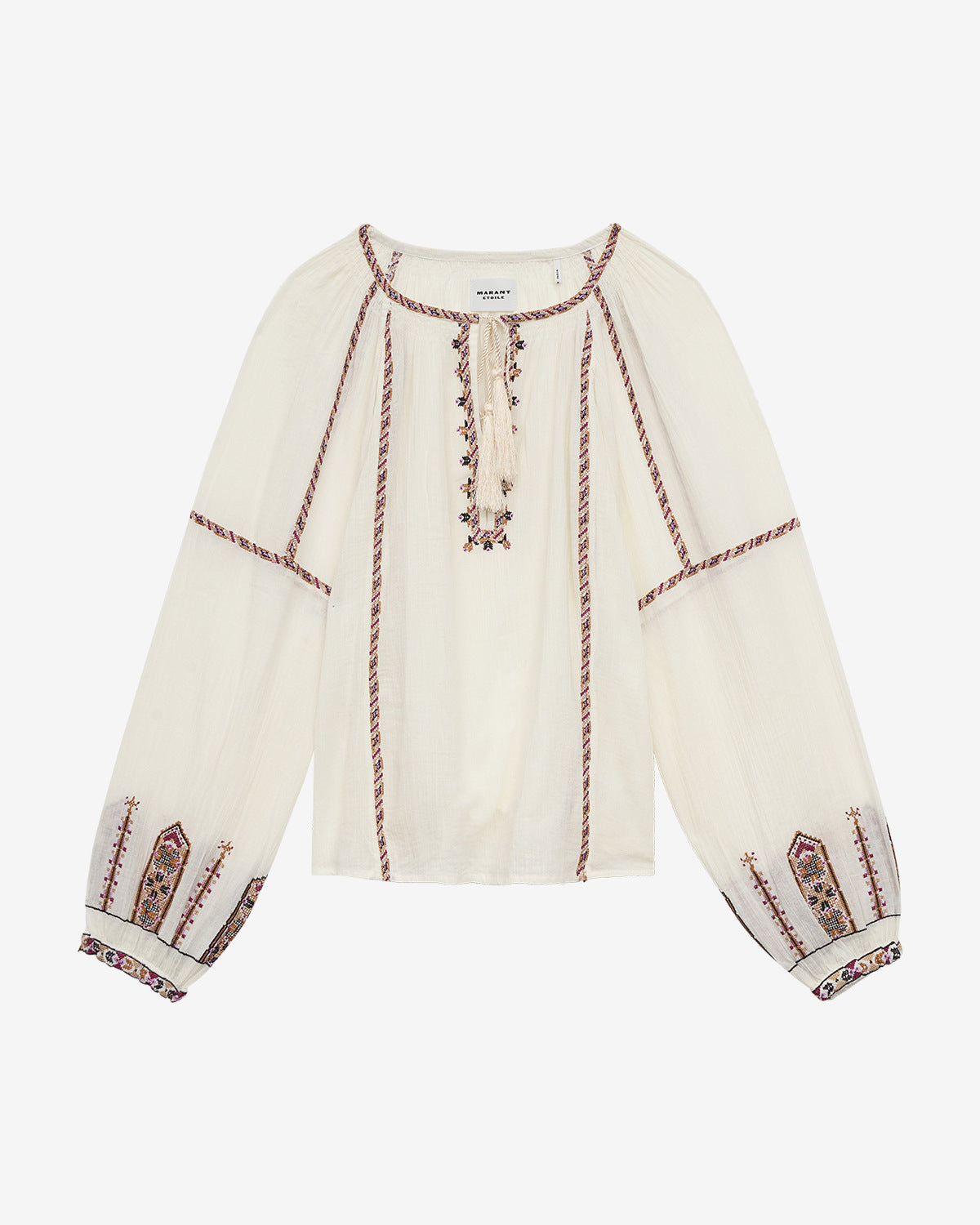 Top fernanda in garza ricamata - Ecru-ochre - Woman - 1