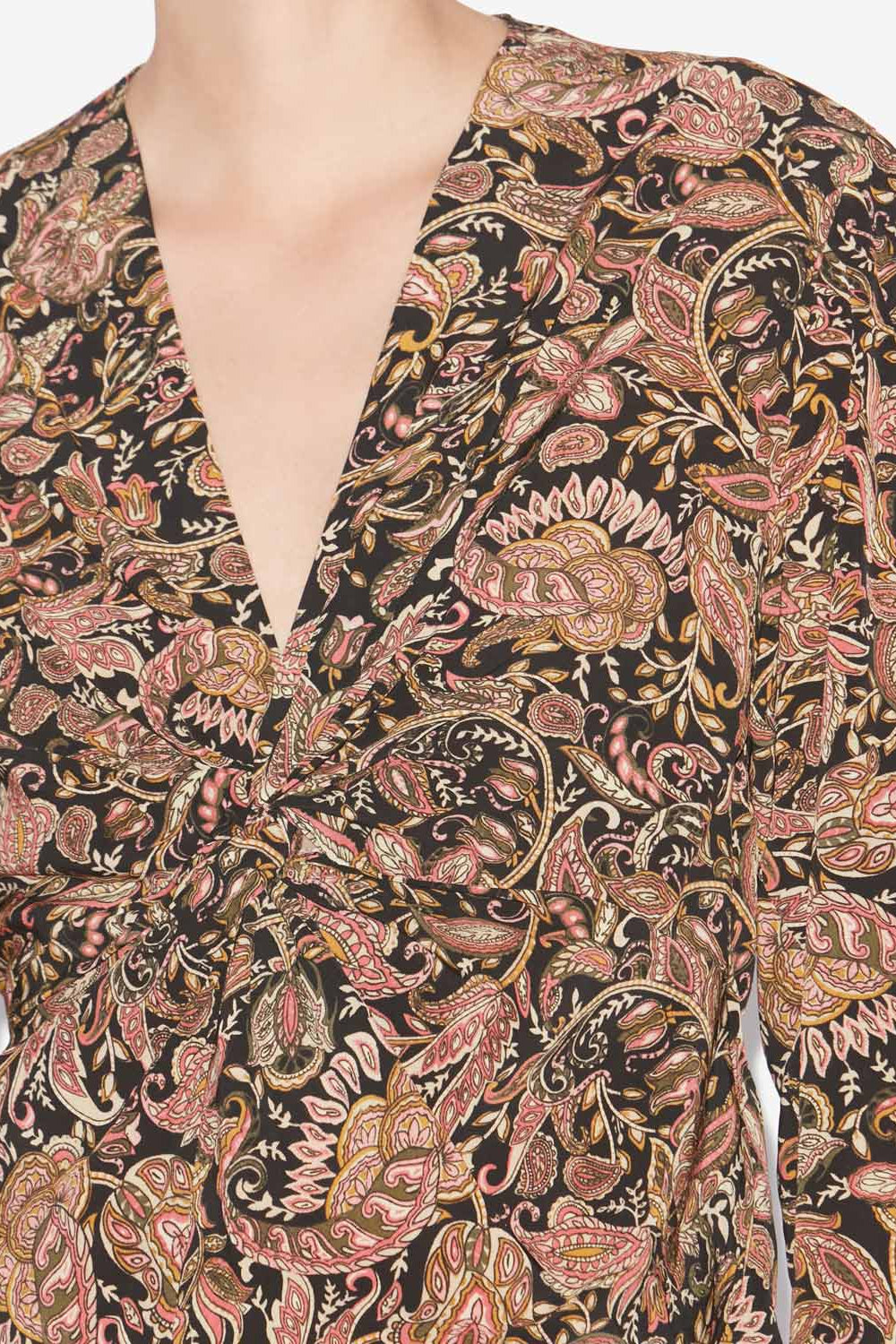 Zekia printed long-sleeve top - Black-ochre - Woman - 3