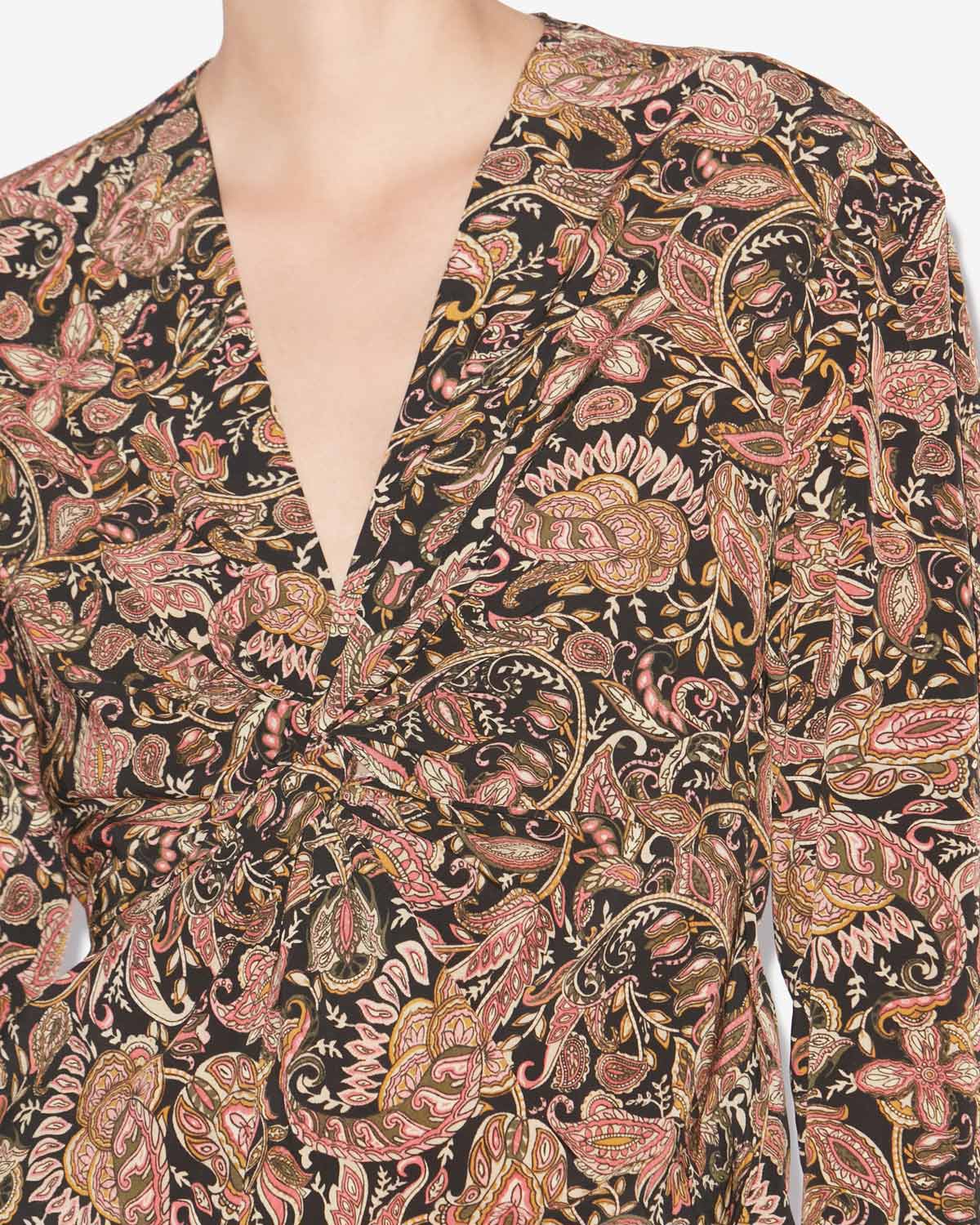 Zekia printed long-sleeve top - Black-ochre - Woman - 2