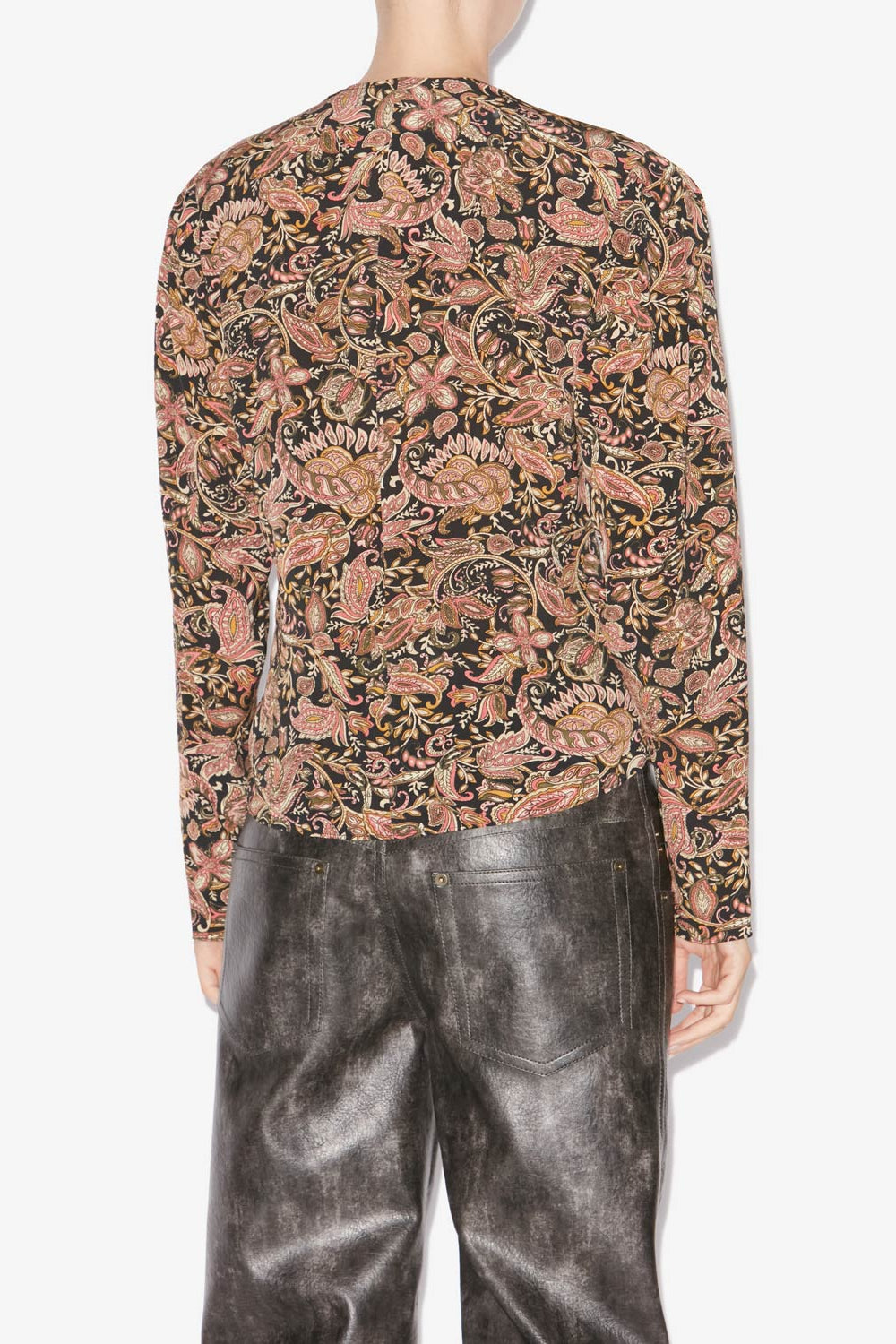 Zekia printed long-sleeve top - Black-ochre - Woman - 5