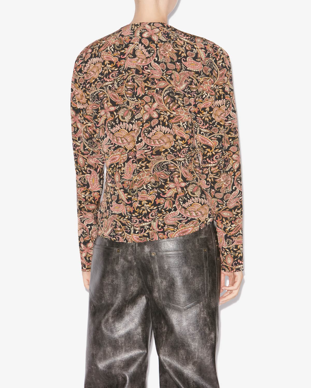 Zekia printed long-sleeve top - Black-ochre - Woman - 4