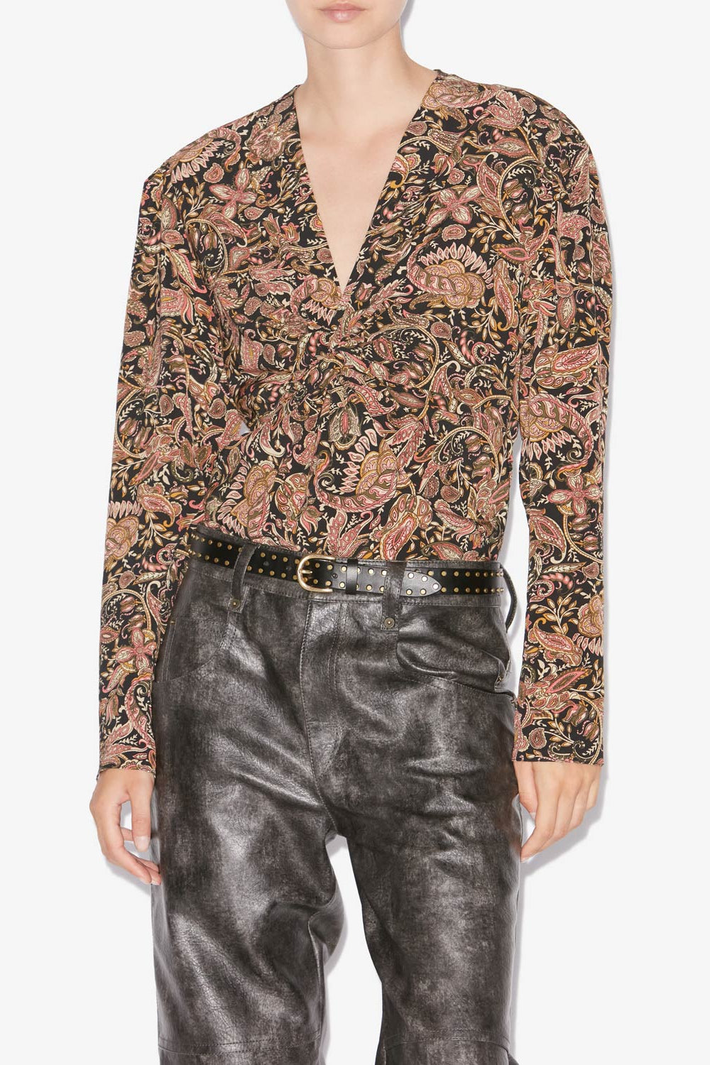 Zekia printed long-sleeve top - Black-ochre - Woman - 4