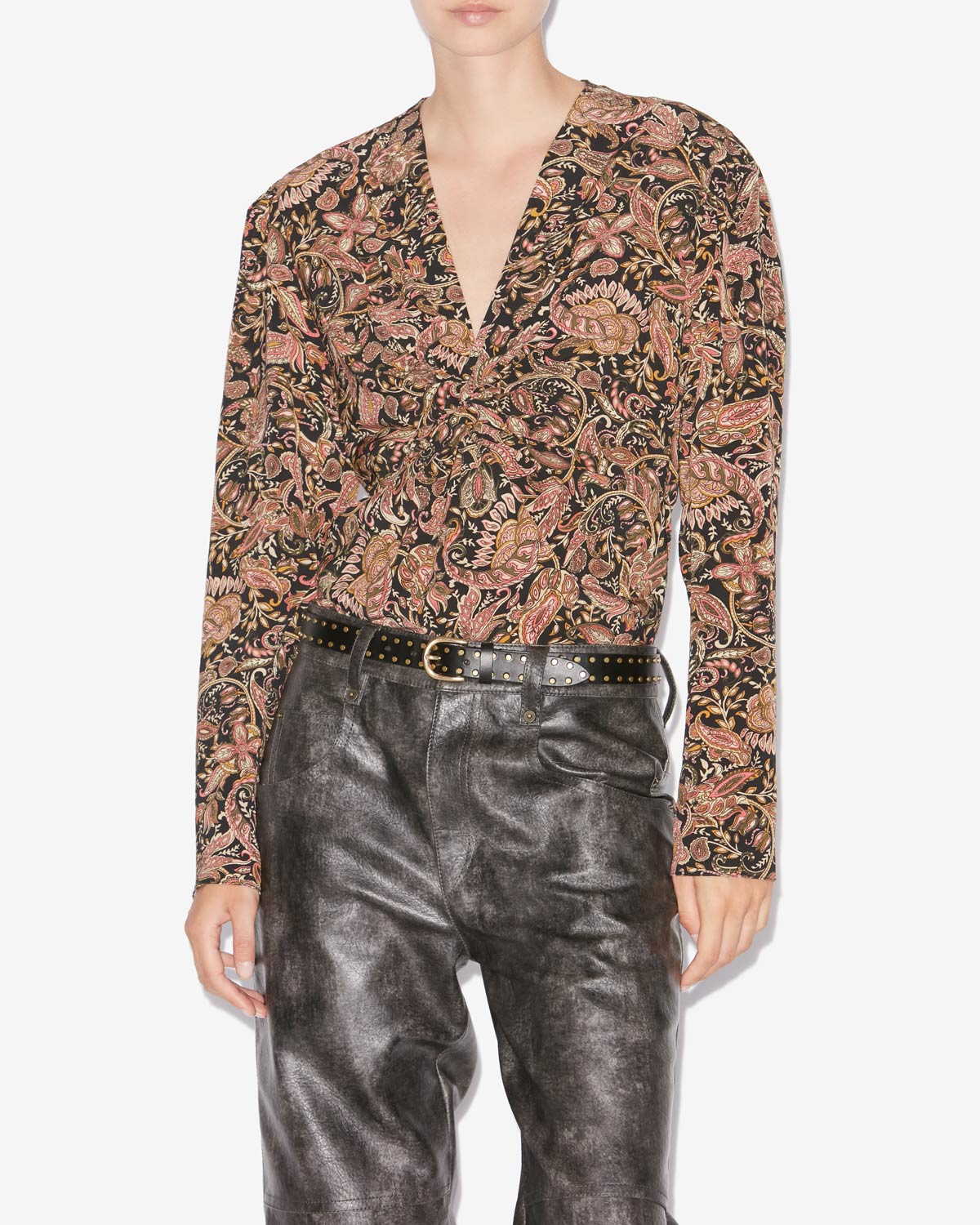 Zekia printed long-sleeve top - Black-ochre - Woman - 3