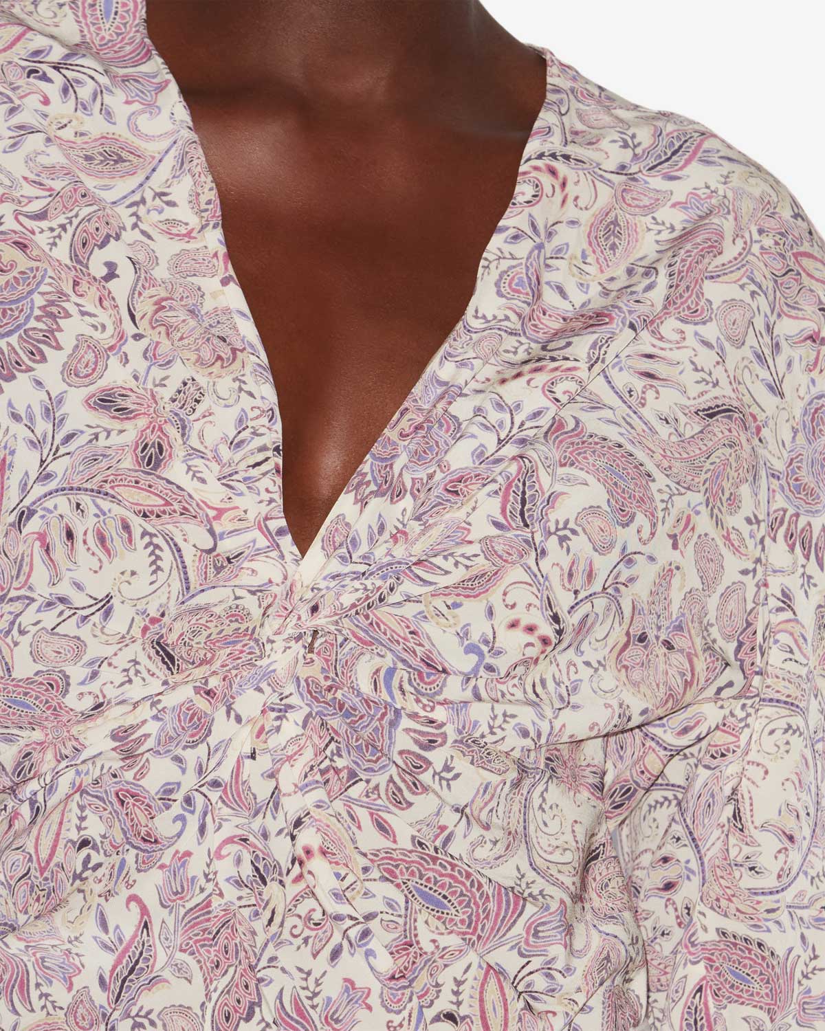 Zekia printed long-sleeve top - Ecru-purple - Woman - 2