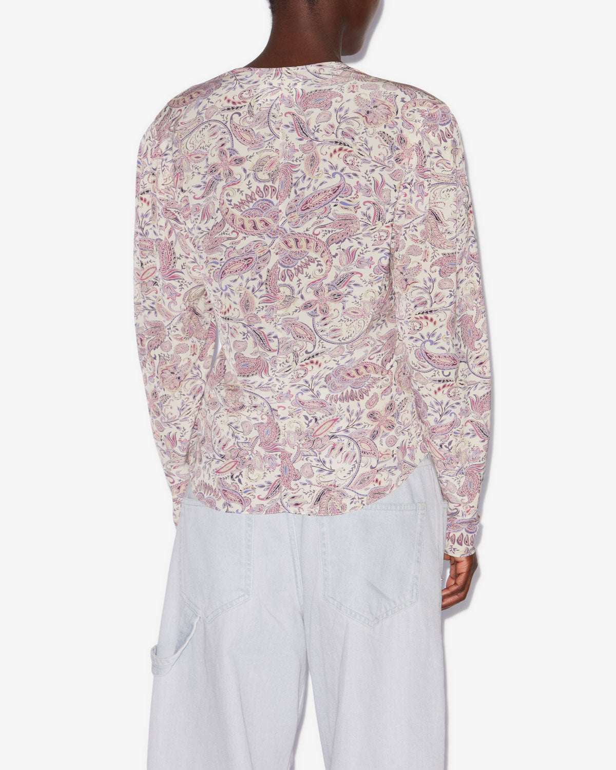 Zekia printed long-sleeve top - Ecru-purple - Woman - 4