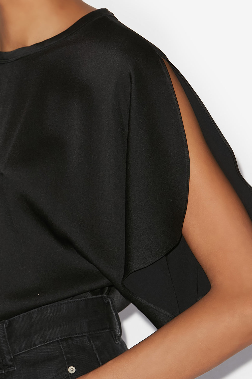 Top karlita in raso - Nero - Woman - 3