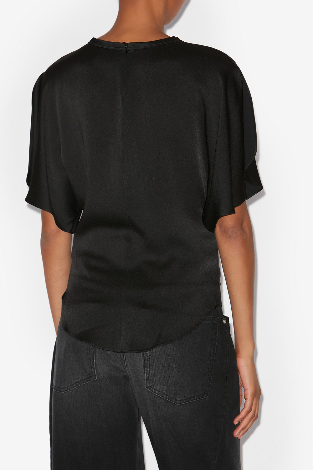 Top karlita in raso - Nero - Woman - 5