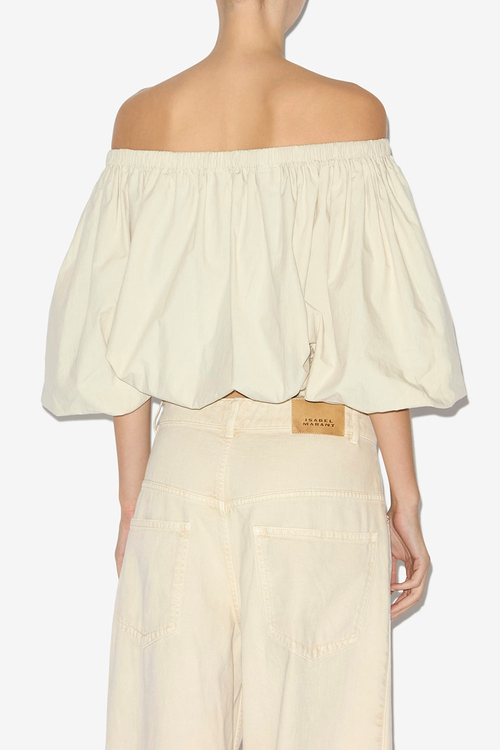Top a palloncino bertille in cotone crispy - Ecru - Woman - 5