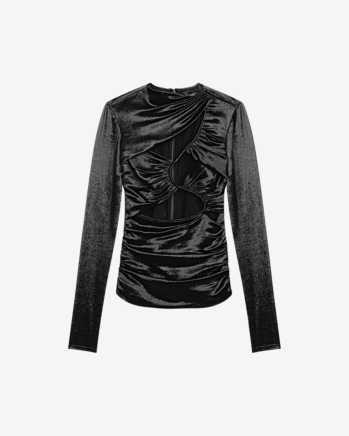 Top drapé rose en soie et lurex - Noir - Woman - 5