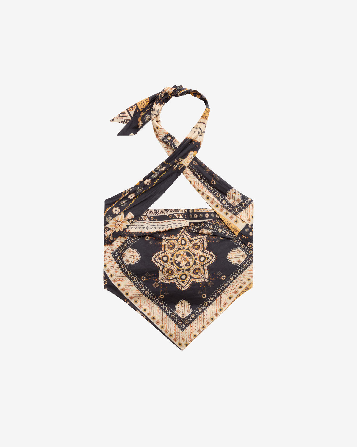 페이자 프린트 코튼 보일 탑 - Black-ochre - Woman - 5