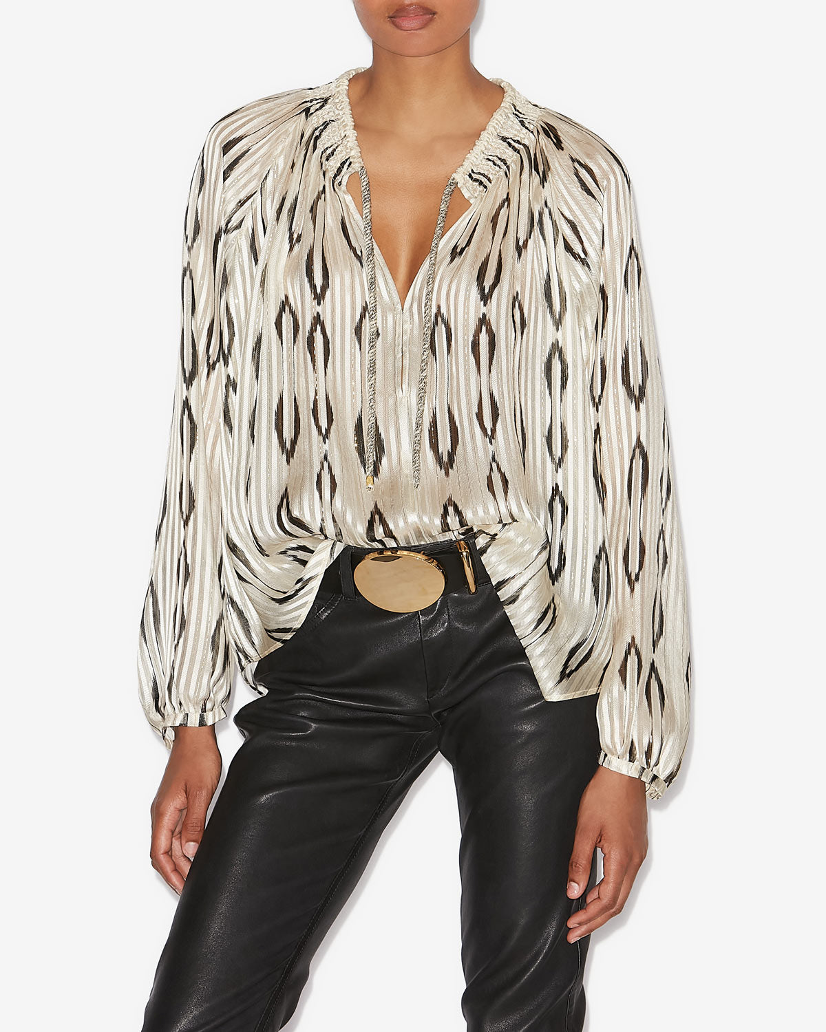 Blouse syra Woman Noir et écru 4