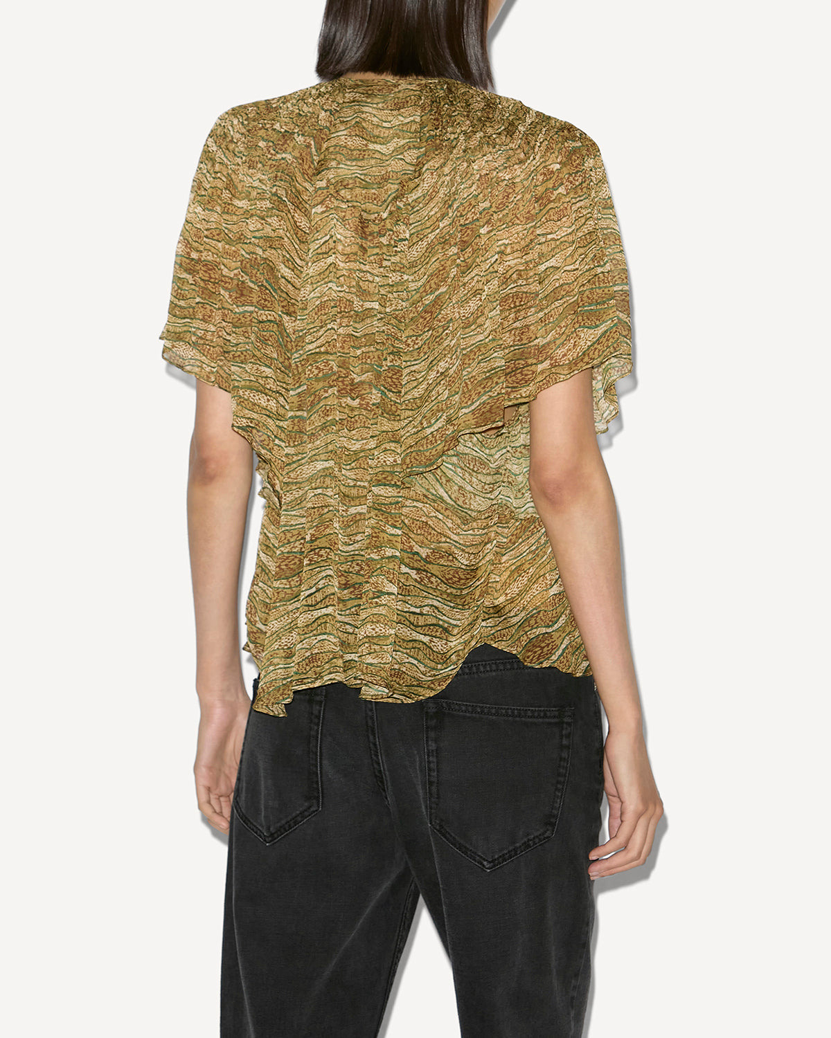 Top neslya in mussola con stampa - Cachi - Woman - 4