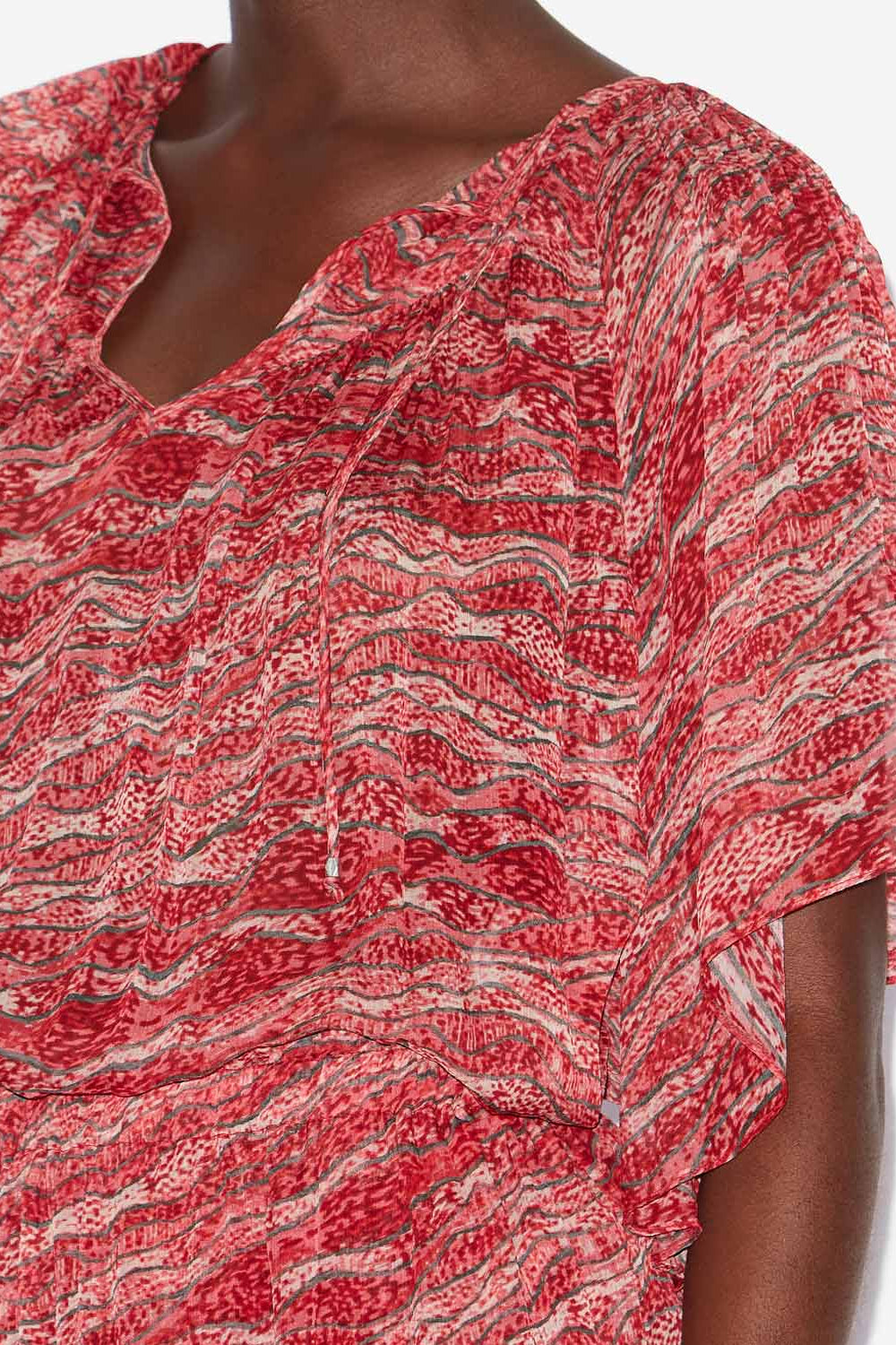 Neslya printed muslin top - Red - Woman - 3