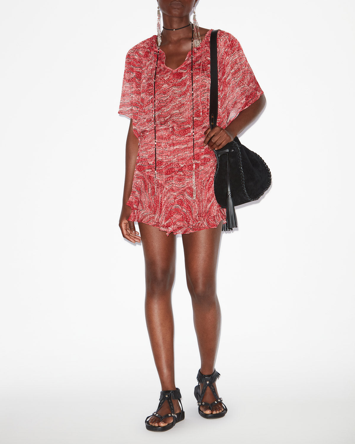 Neslya printed muslin top - Red - Woman - 1