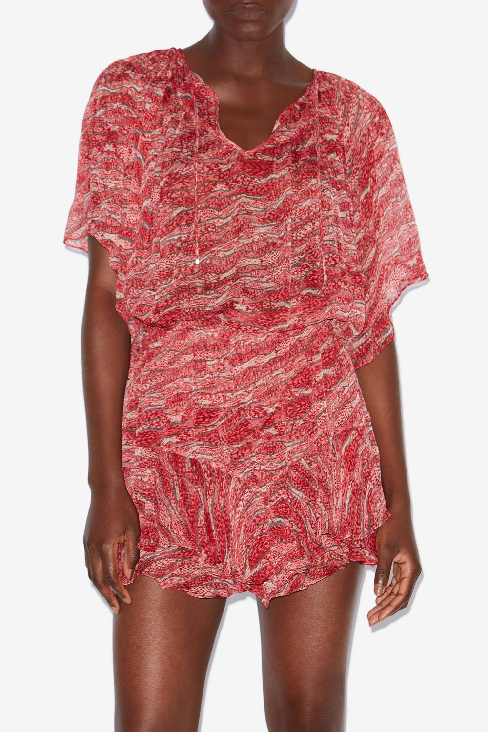 Neslya printed muslin top - Red - Woman - 4