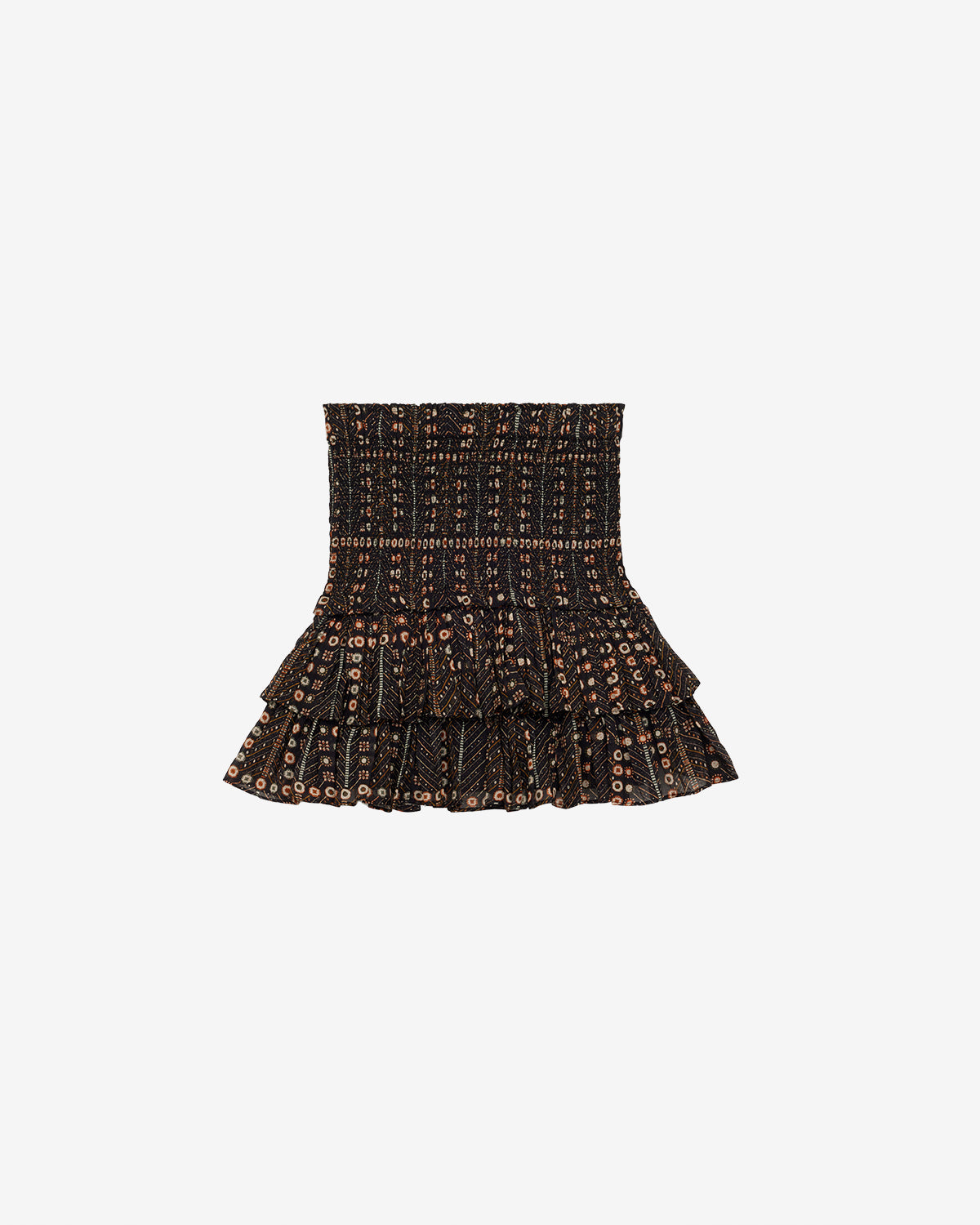Falda naomi de gasa de algodón fruncida y estampada - Negro lavado - Woman - 5