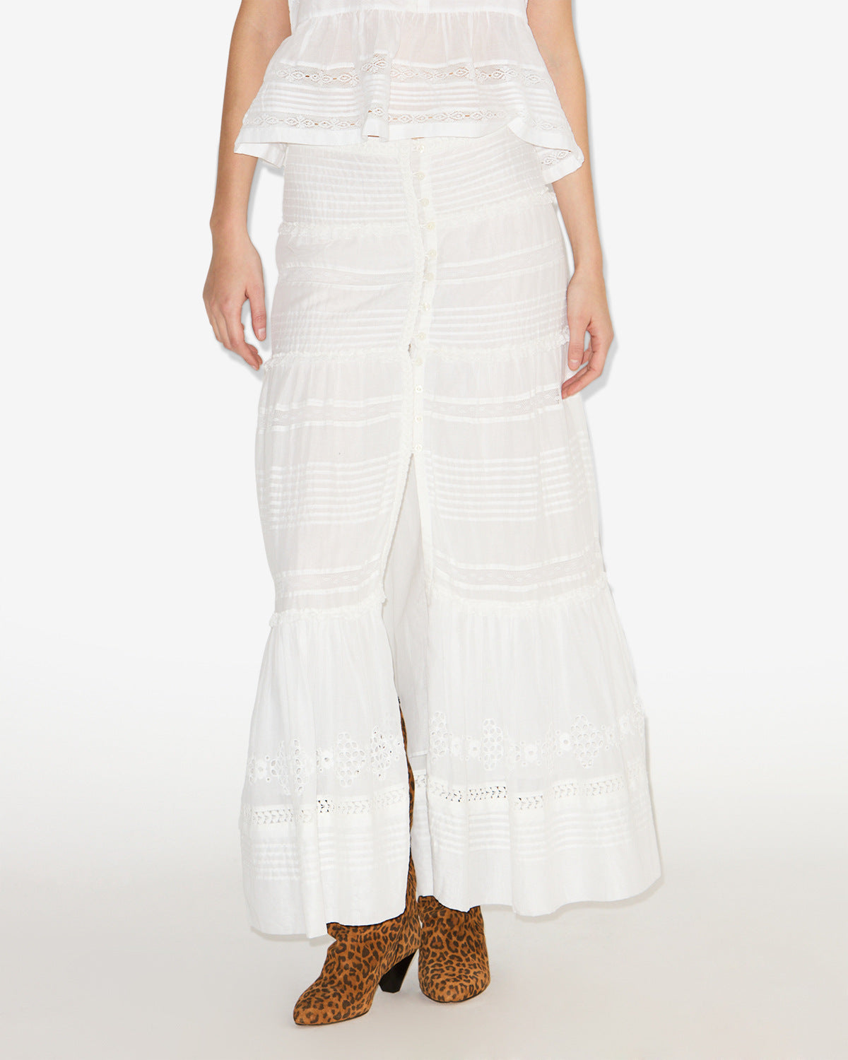 Dusta 加工コットンボイル ロングスカート - 白 - Woman - 3